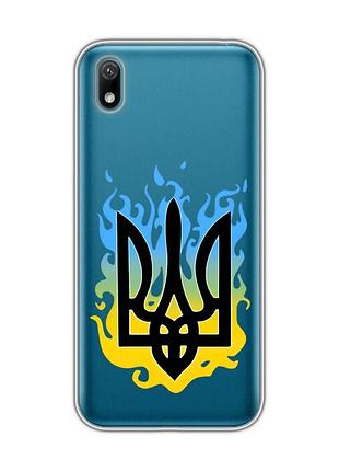 Прозорий чохол для huawei y5 2019 / honor 8s :: тризуб полум'я (принт 257)