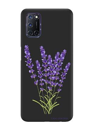Матовий чохол з чорними боками на oppo a52/a72/a92 :: лаванда (принт 28)
