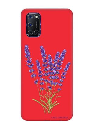 Матовый чехол с красными боками на oppo a52/ a72/ a92 :: лаванда (принт 28)