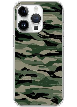 Чехол силиконовый с картинкой на iphone 14 pro max (патриотический, камуфляж)