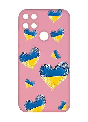 Матовий чохол з рожевими боками на xiaomi redmi 10c :: сердечка. україна (принт 258)