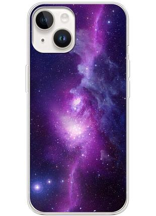 Чехол силиконовый с картинкой на iphone 14 plus (космос)