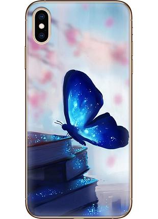 Чехол силиконовый с картинкой на iphone xs max (бабочка)