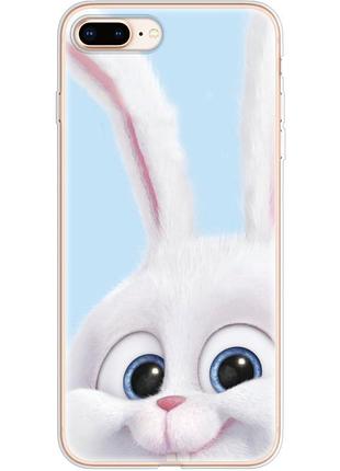 Чохол силіконовий з картинкою на iphone 8 plus (кролик сніжок)