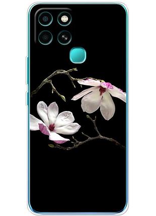 Чехол силиконовый с картинкой на infinix smart 6 (цветок, монголия)