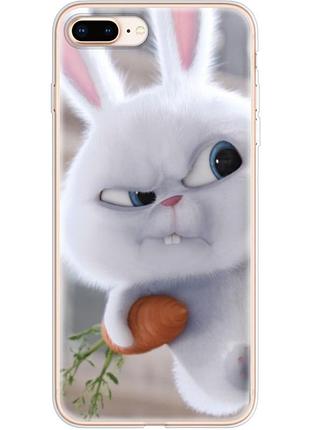 Чехол силиконовый с картинкой на iphone 8 plus (кролик снежок)