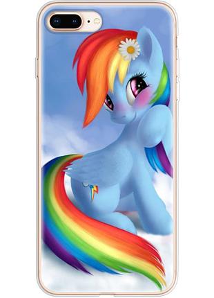 Чехол силиконовый с картинкой на iphone 8 plus (литл пони, my little pony)