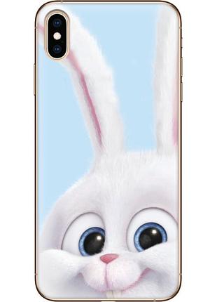 Чехол силиконовый с картинкой на iphone xs max (кролик снежок)