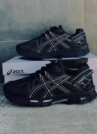 Чоловічі кросівки asics чорні стильні літні бігові спортивні шкіряні текстиль кроссовки asics черные спортивные летние беговые лёгкие кроссовки asics