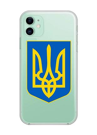 Прозрачный чехол на apple iphone 11 (6,1) :: тризуб украина (принт 256)