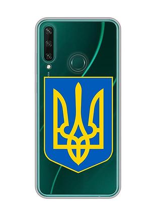 Прозрачный чехол на huawei y6p :: тризуб украина (принт 256)