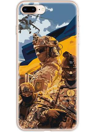 Чехол силиконовый с картинкой на iphone 8 plus (патриотический, воины всу)