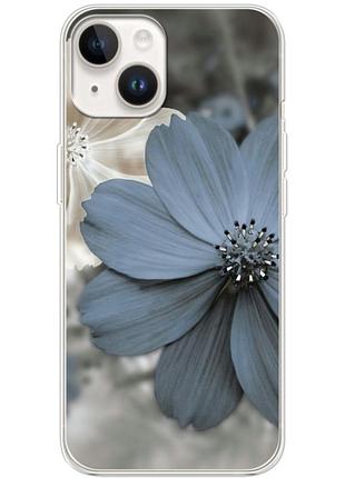 Чехол силиконовый с картинкой на iphone 14 plus (цветок гербера)