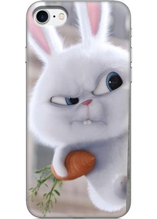 Чехол силиконовый с картинкой на iphone se 2020 (кролик снежок)