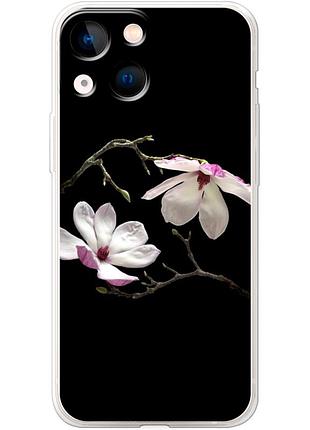 Чехол силиконовый с картинкой на iphone 13 mini (цветок, монголия)