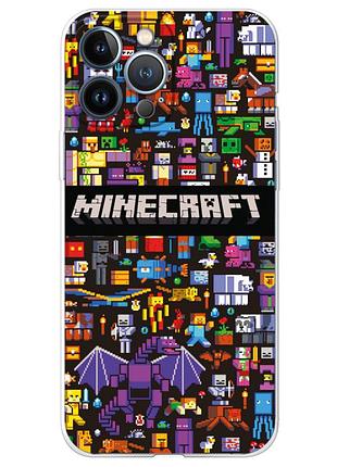 Чохол силіконовий з картинкою на iphone 13 pro max (майнкрафт, minecraft)