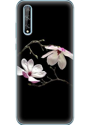 Чохол силіконовий з картинкою на huawei p smart s (квітка, манголія)