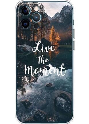 Чехол силиконовый с картинкой на iphone 12 pro (природа, озеро в горах)