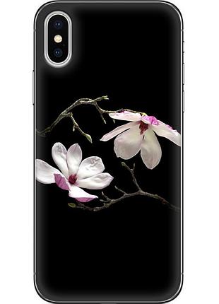 Чохол силіконовий з картинкою на iphone xs (квітка, манголія)