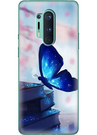 Чехол силиконовый с картинкой на oneplus 8 pro (бабочка)