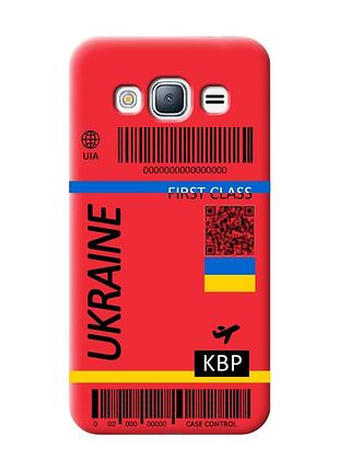 Матовий чохол з червоними боками на samsung galaxy j3/j310 :: авіаквиток україна (принт 262)