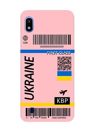 Матовый чехол с розовыми боками на samsung galaxy a10 (2019) a105 :: авиабилет украина (принт 262)