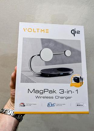 Беспроводная зарядная станция voltme magpak 3-in-1 (qi2, 15w, для iphone / apple watch / airpods)