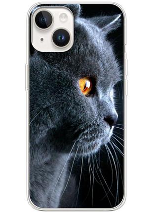 Чехол силиконовый с картинкой на iphone 14 plus (британский кот)