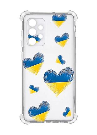Чохол із потовщеними кутами на oppo a72 5g :: сердечка. україна (принт 258)