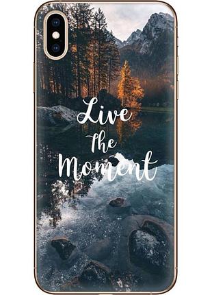 Чехол силиконовый с картинкой на iphone xs max (природа, озеро в горах)