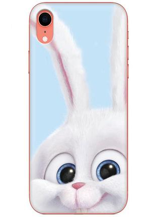 Чехол силиконовый с картинкой на iphone xr (кролик снежок)