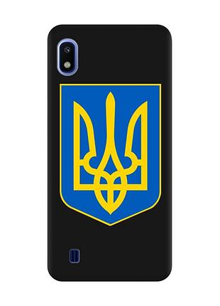 Матовый чехол с черными боками на samsung galaxy a10 (2019) a105 :: тризуб украина (принт 256)