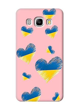 Матовый чехол с розовыми боками на samsung galaxy j5(2016) j510 :: сердечка. украина (принт 258)