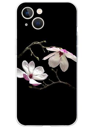Чехол силиконовый с картинкой на iphone 13 (цветок, монголия)