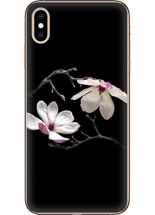 Чехол силиконовый с картинкой на iphone xs max (цветок, монголия)