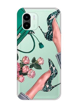 Прозорий чохол на xiaomi redmi a1 :: туфельки і квіти (принт 225)