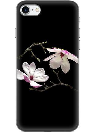 Чохол силіконовий з картинкою на iphone 7 (квітка, манголія)