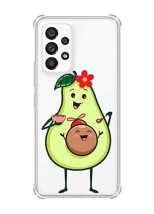 Чехол с утолщенными углами на samsung galaxy a53 :: малыш авокадо (принт 309)