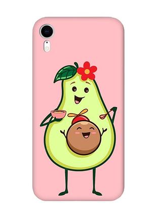 Матовий чохол з рожевими боками на apple iphone xr :: малюк авокадо (принт 309)