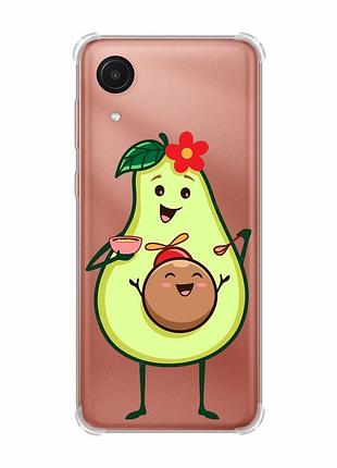 Чехол с утолщёнными углами для samsung galaxy a03 core/a032 :: малыш авокадо (принт 309)