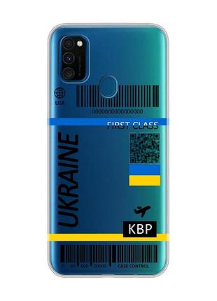 Прозрачный чехол на samsung galaxy m30s/м21 :: авиабилет украина (принт 262)