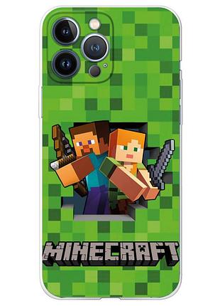 Чохол силіконовий з картинкою на iphone 13 pro max (майнкрафт, minecraft)