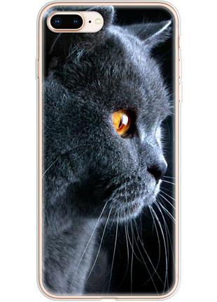 Чехол силиконовый с картинкой на iphone 8 plus (британский кот)