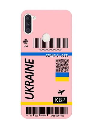 Матовий чохол з рожевими боками на samsung galaxy a11 :: авіаквиток україна (принт 262)