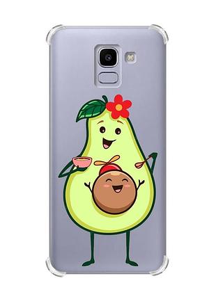 Чехол с утолщёнными углами для samsung galaxy j6 (2018) j600f :: малыш авокадо (принт 309)