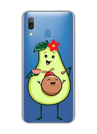 Прозрачный чехол для samsung galaxy a30 (2019)/a20 (2019) :: малыш авокадо (принт 309)