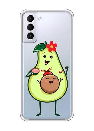 Чехол с утолщёнными углами для samsung galaxy s21 (g991) :: малыш авокадо (принт 309)