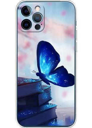Чехол силиконовый с картинкой на iphone 12 pro (бабочка)