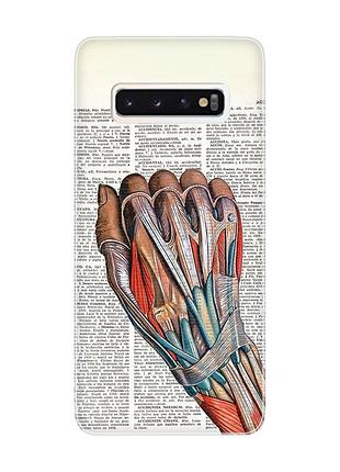Чехол на samsung galaxy s10 :: анатомия руки (принт 298)
