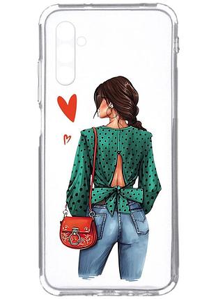 Прозорий чохол на samsung galaxy a34 5g/a346 :: дівчина в зеленому (принт 224)
